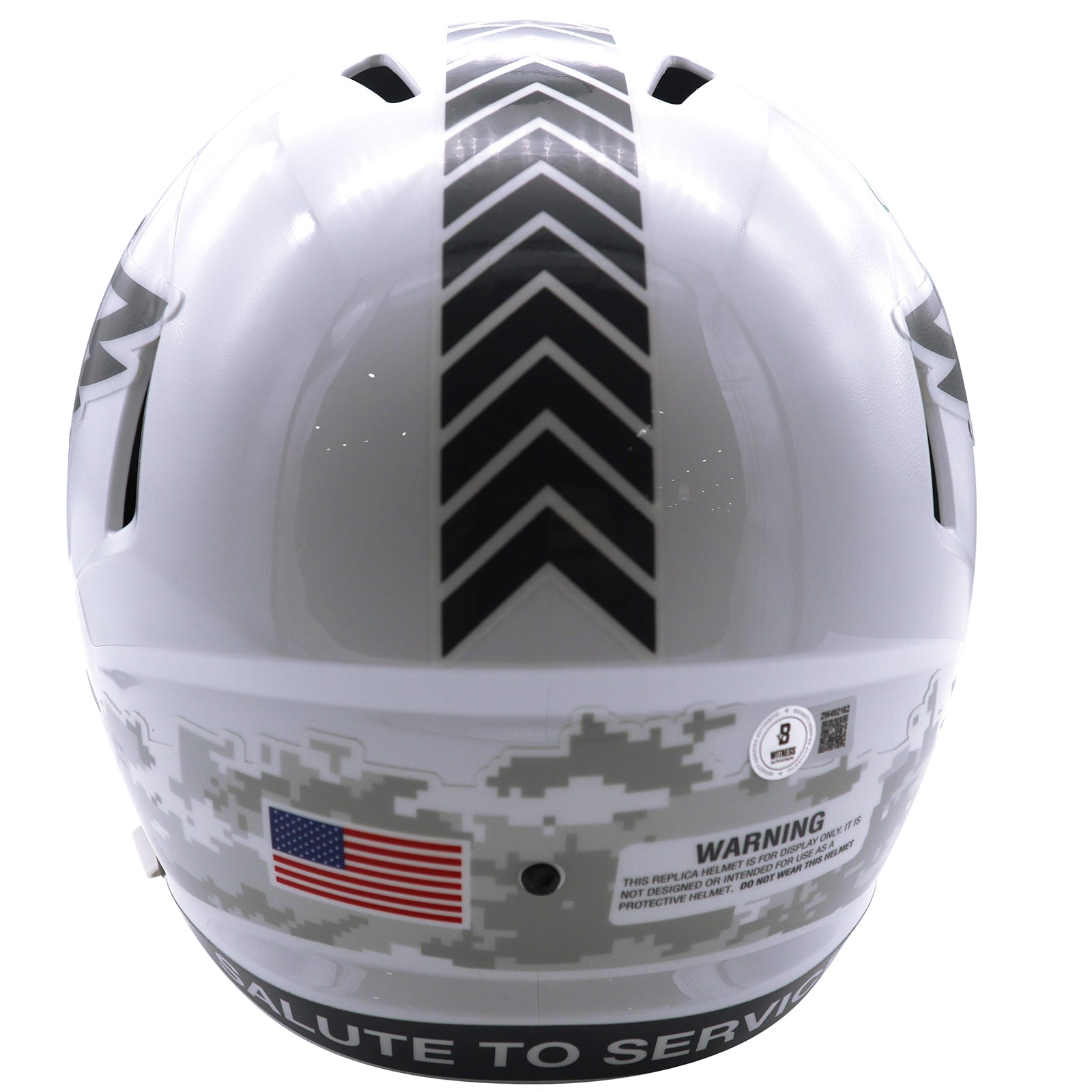 Autographed Saquon Barkley Philadelphia Eagles Salute To Service Deluxe Full-Size Replica Helmet