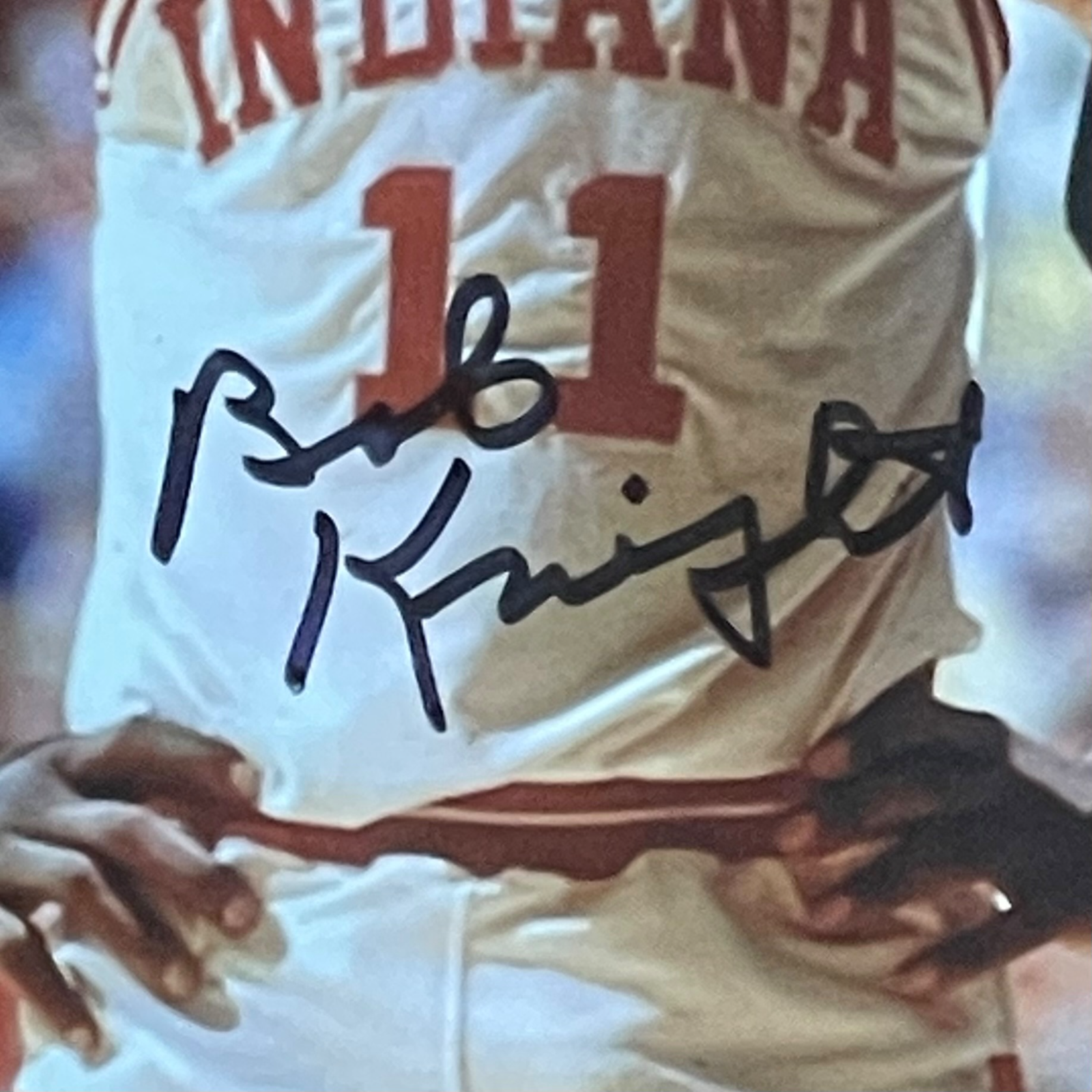Autographed Bobby Knight Indiana Hoosiers (with Isiah Thomas) Deluxe Framed 8x10 Photo