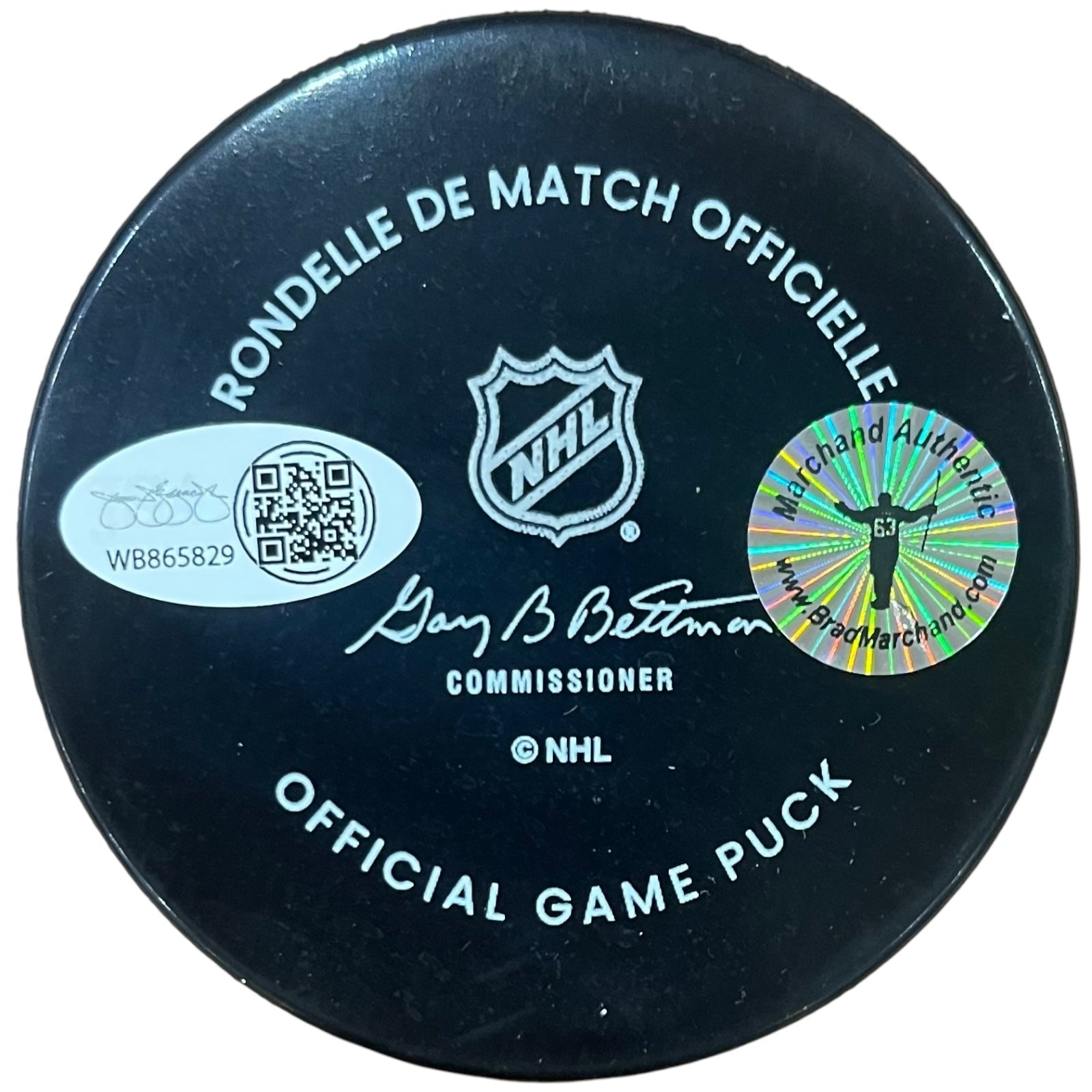 Autographed Brad Marchand Boston Bruins Official Game Hockey Puck
