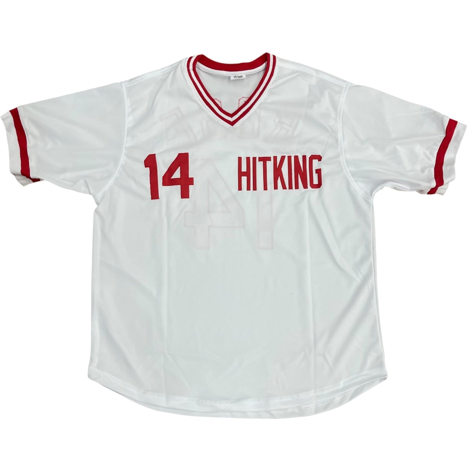 Autographed Pete Rose Cincinnati "Hit King" (White #14) Custom Jersey