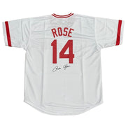 Autographed Pete Rose Cincinnati Reds White #14 Custom Jersey
