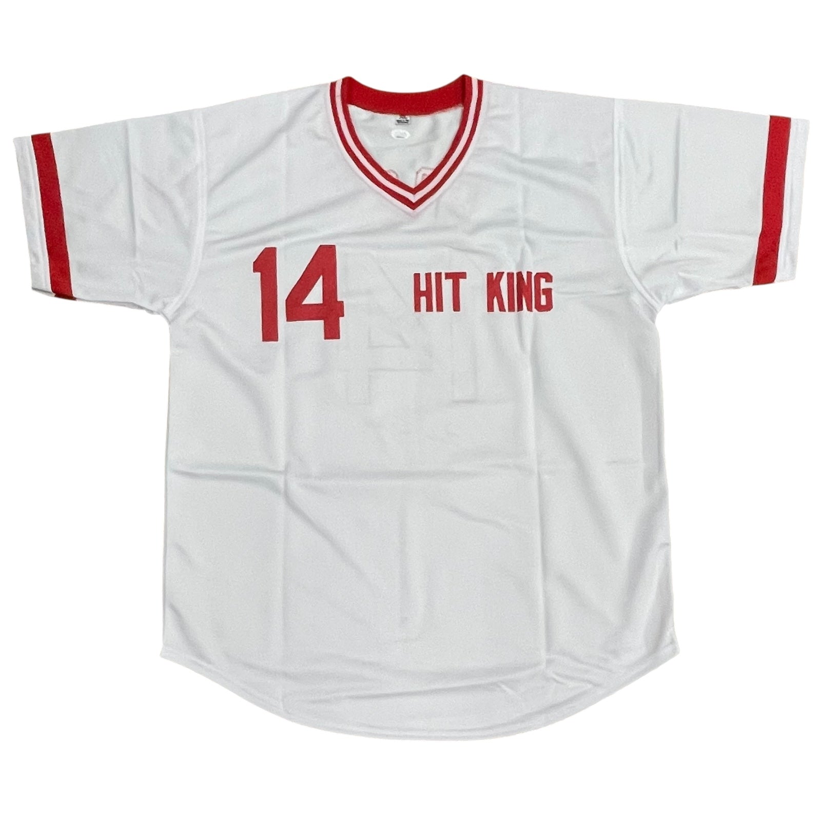 Autographed Pete Rose Cincinnati Reds White #14 Custom Jersey