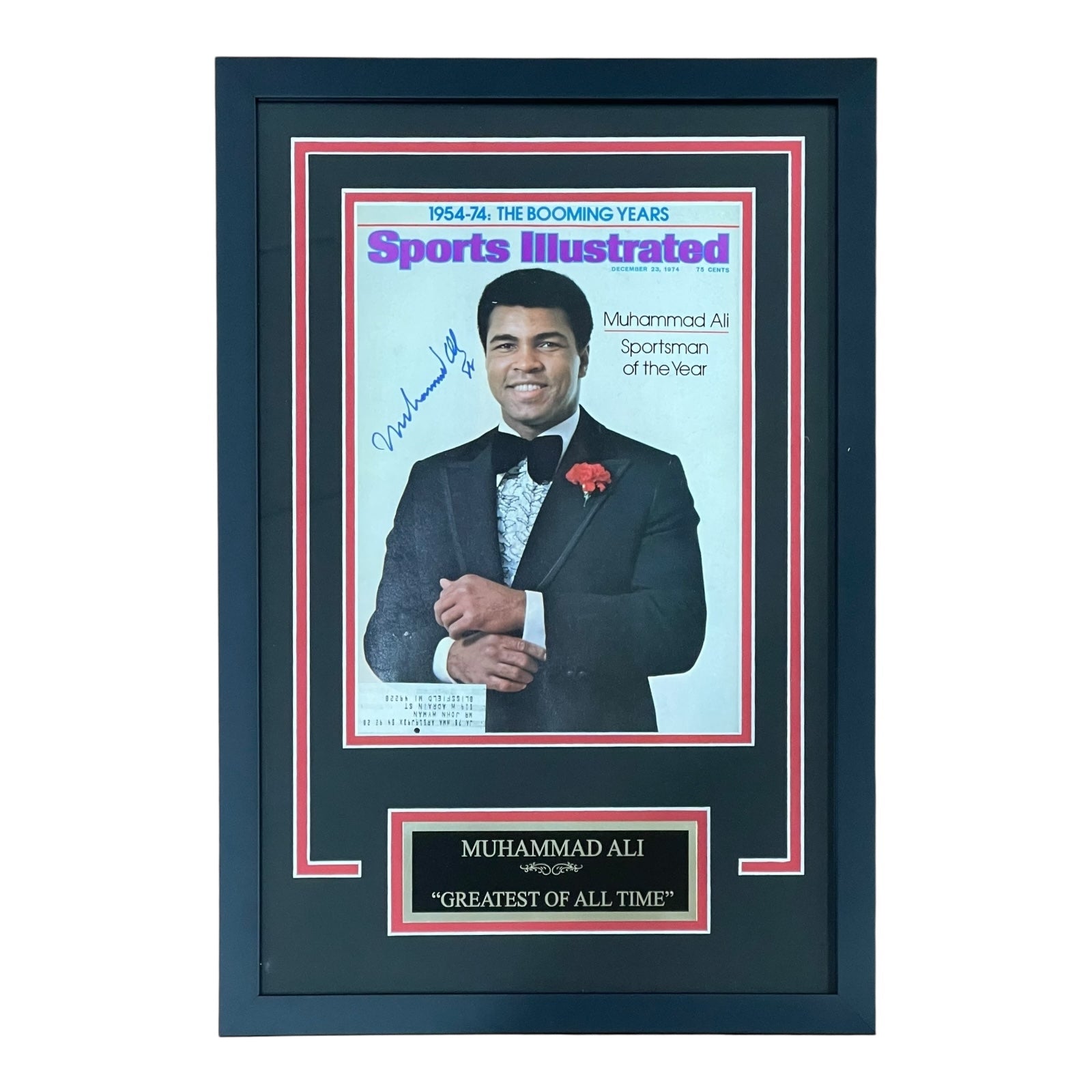 Muhammad Ali Autographed Sports Illustrated Magazine 1974 Sportsman of the Year Deluxe Framed - JSA LOA