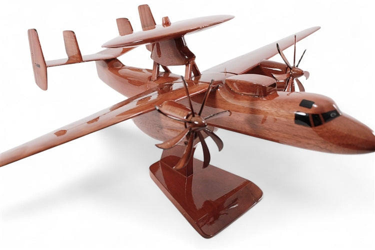 E2C Hawkeye Mahogany Wood Desktop Airplane Model
