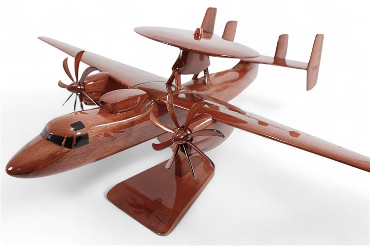 E2C Hawkeye Mahogany Wood Desktop Airplane Model