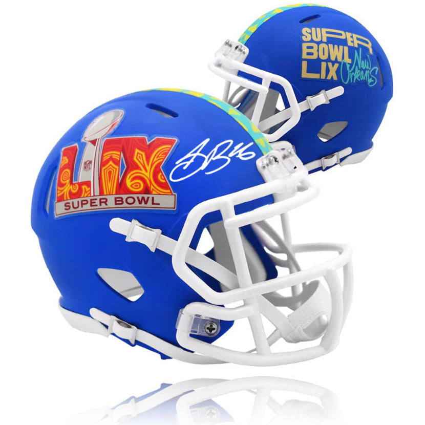 Autographed Saquon Barkley Philadelphia Eagles Super Bowl LIX Football Mini Helmet