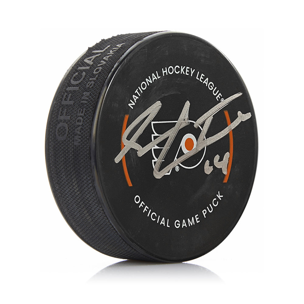 Autographed Sean Couturier Philadelphia Flyers Game Model Hockey Puck