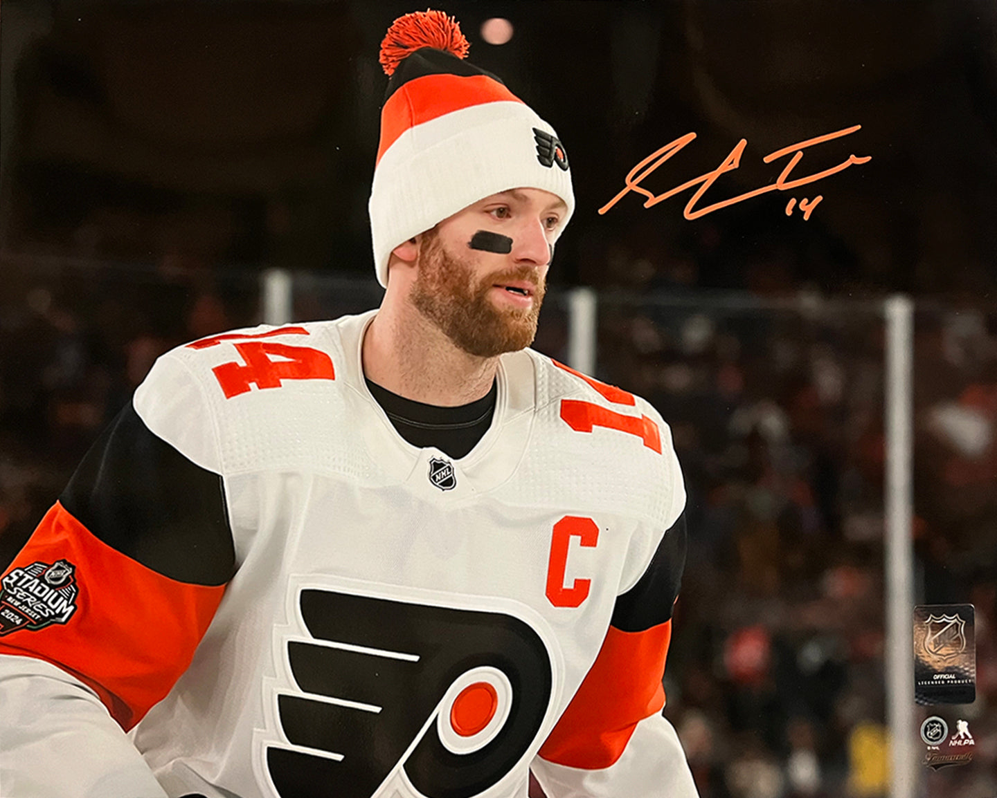 Autographed Sean Couturier 2024 Captain Debut Philadelphia Flyers 11x14 Photo