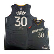 Autographed Steph Curry Black 75th Anniversary Warriors Jersey