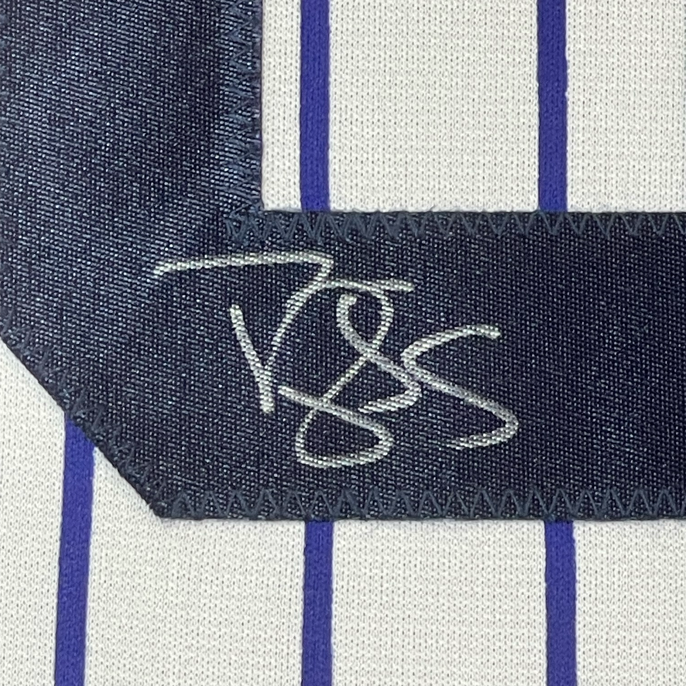 Autographed Darryl Strawberry 35x39 New York Pinstripe Framed Baseball Jersey