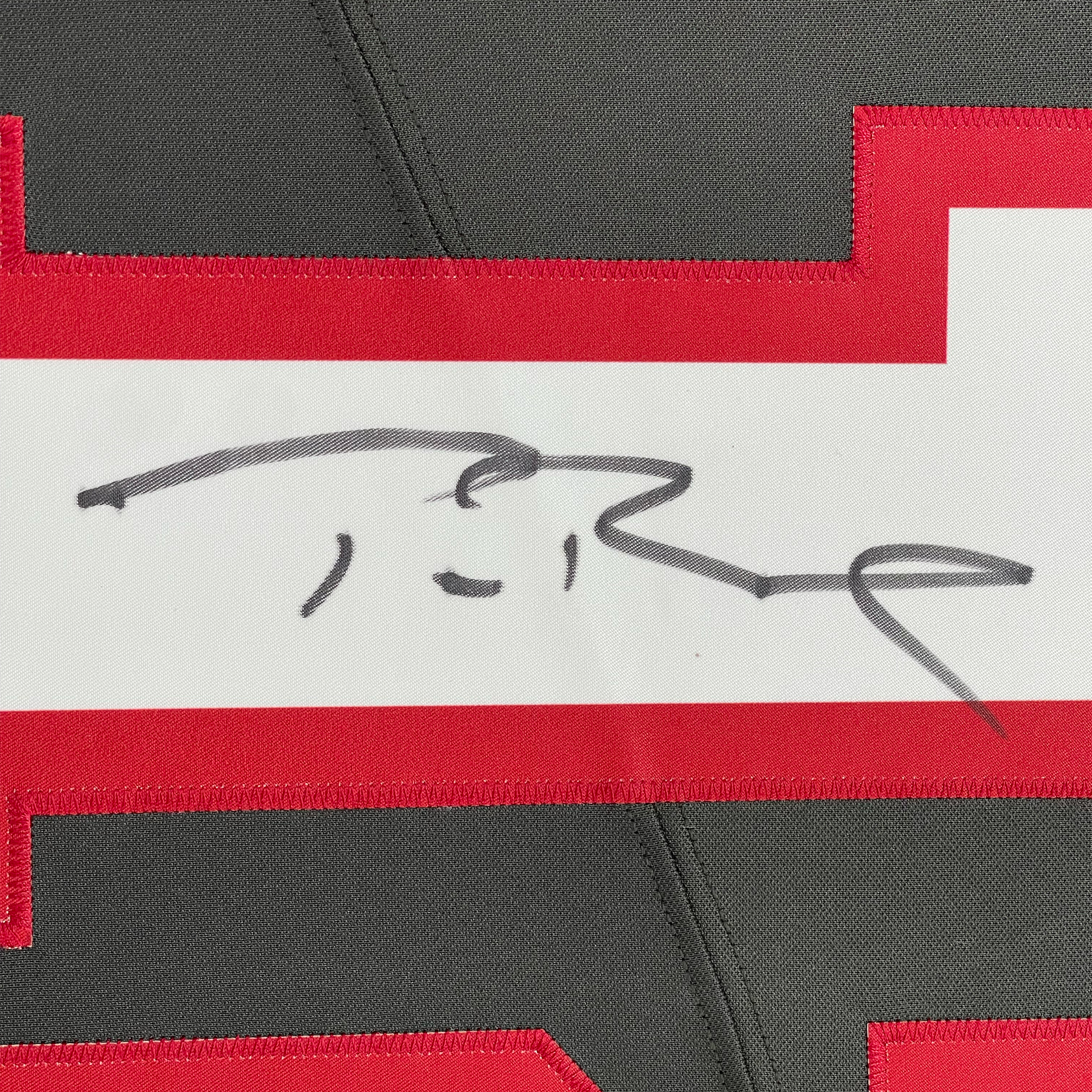 Autographed Tom Brady 35x39 Tampa Bay Buccaneers Pewter Grey Authentic Nike Limited Football Framed Jersey