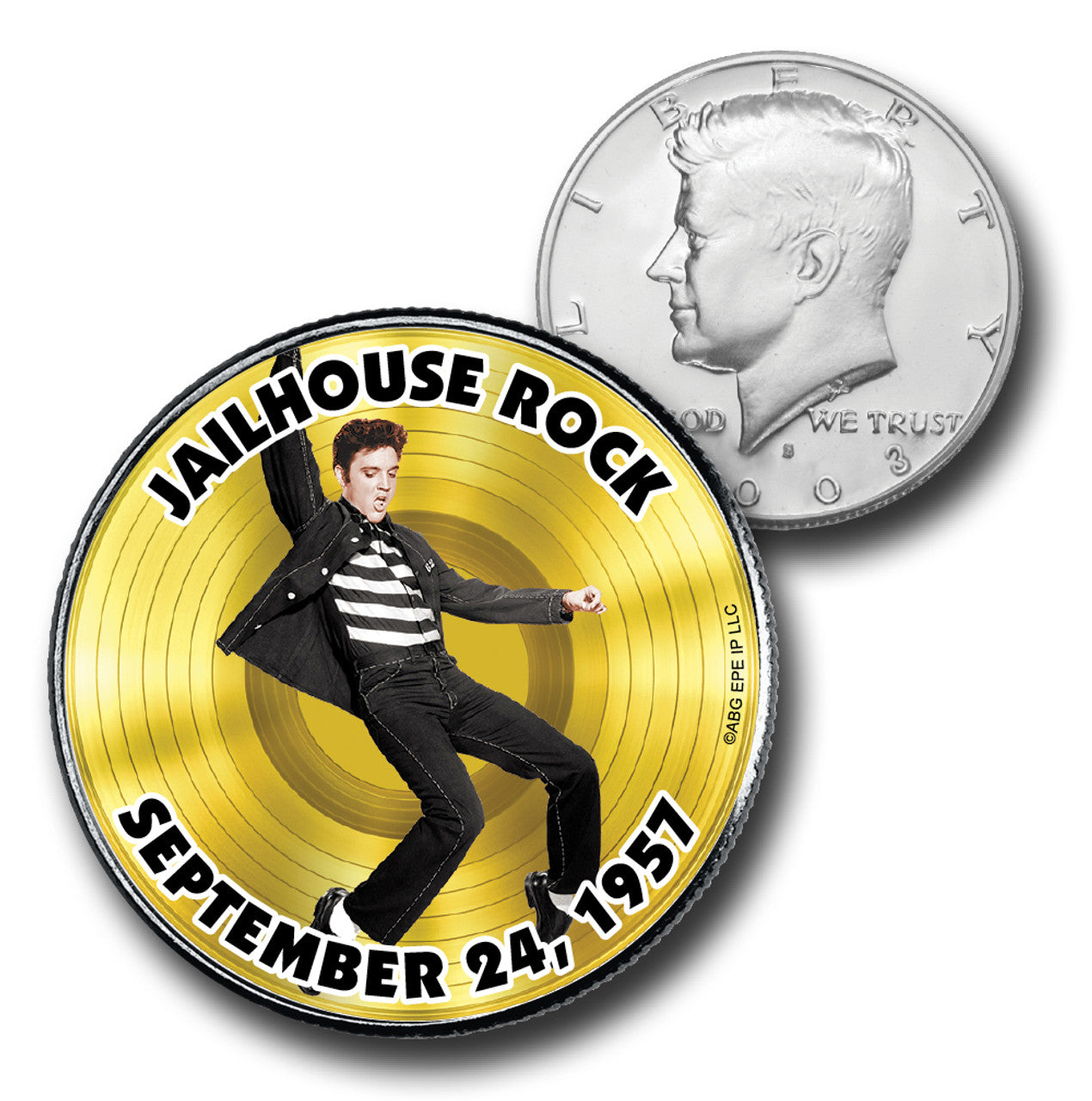 Elvis Presley Gold "Jailhouse Rock" US Half Dollar Commemorative Coin