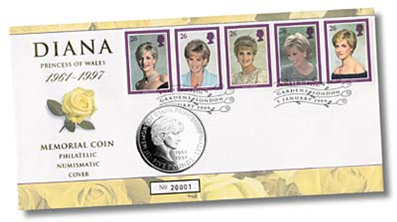 1999 $5 Princess Diana Stamp Coin Cover