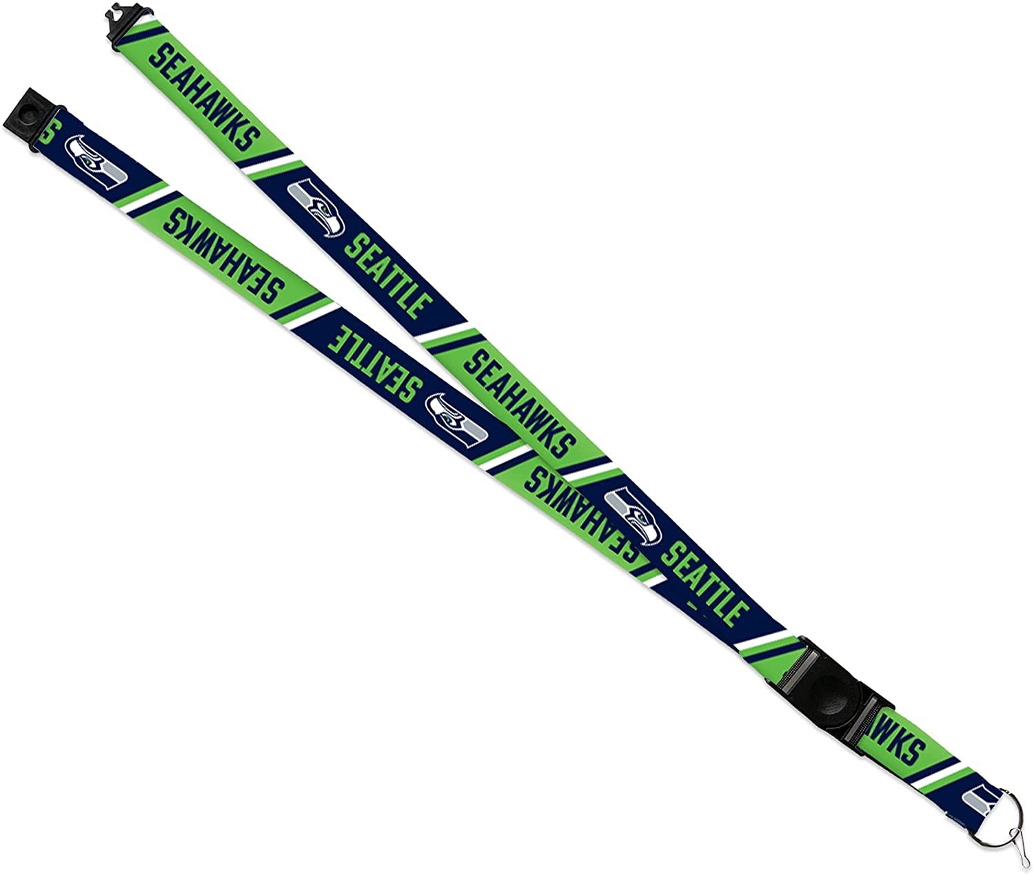 Seattle Seahawks Lanyard Keychain Double Sided Breakaway Safety Design Adult 18 Inch