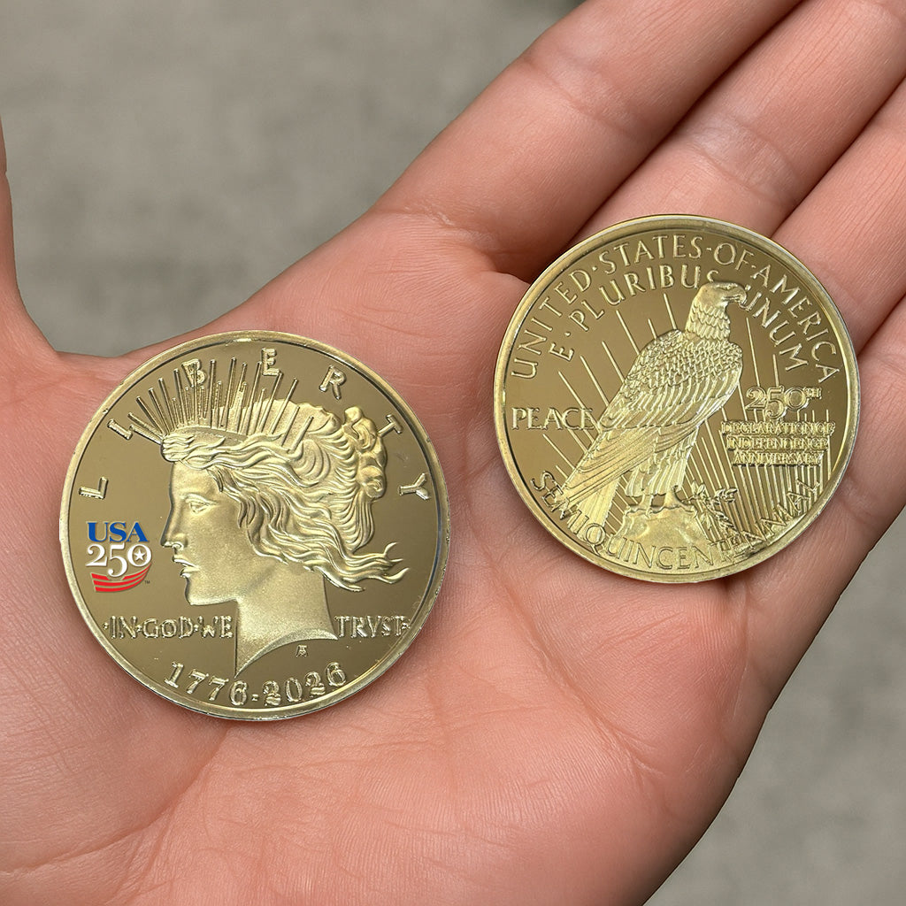 FranklinMint.com | America's 250th Anniversary Peace Dollar Golden