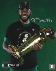 Autographed Xavier Tillman 2024 NBA Trophy Boston Celtics 8" x 10" Championship Photo