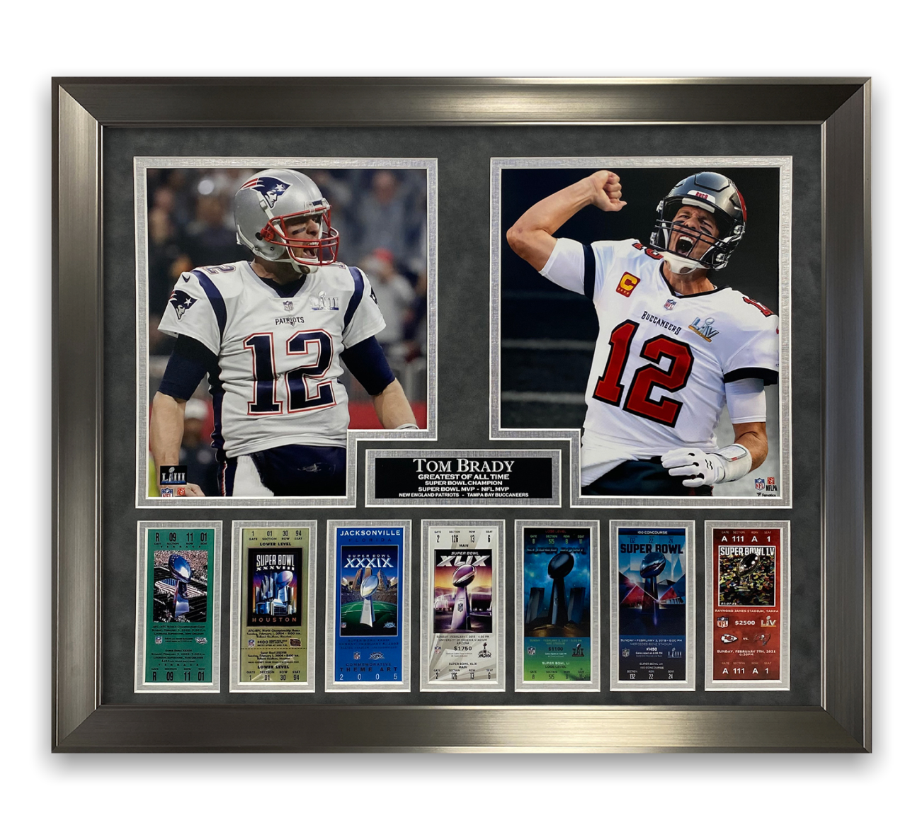 Tom Brady Tampa Bay Buccaneers and New England Patriots Framed Photo C –  Franklin Mint