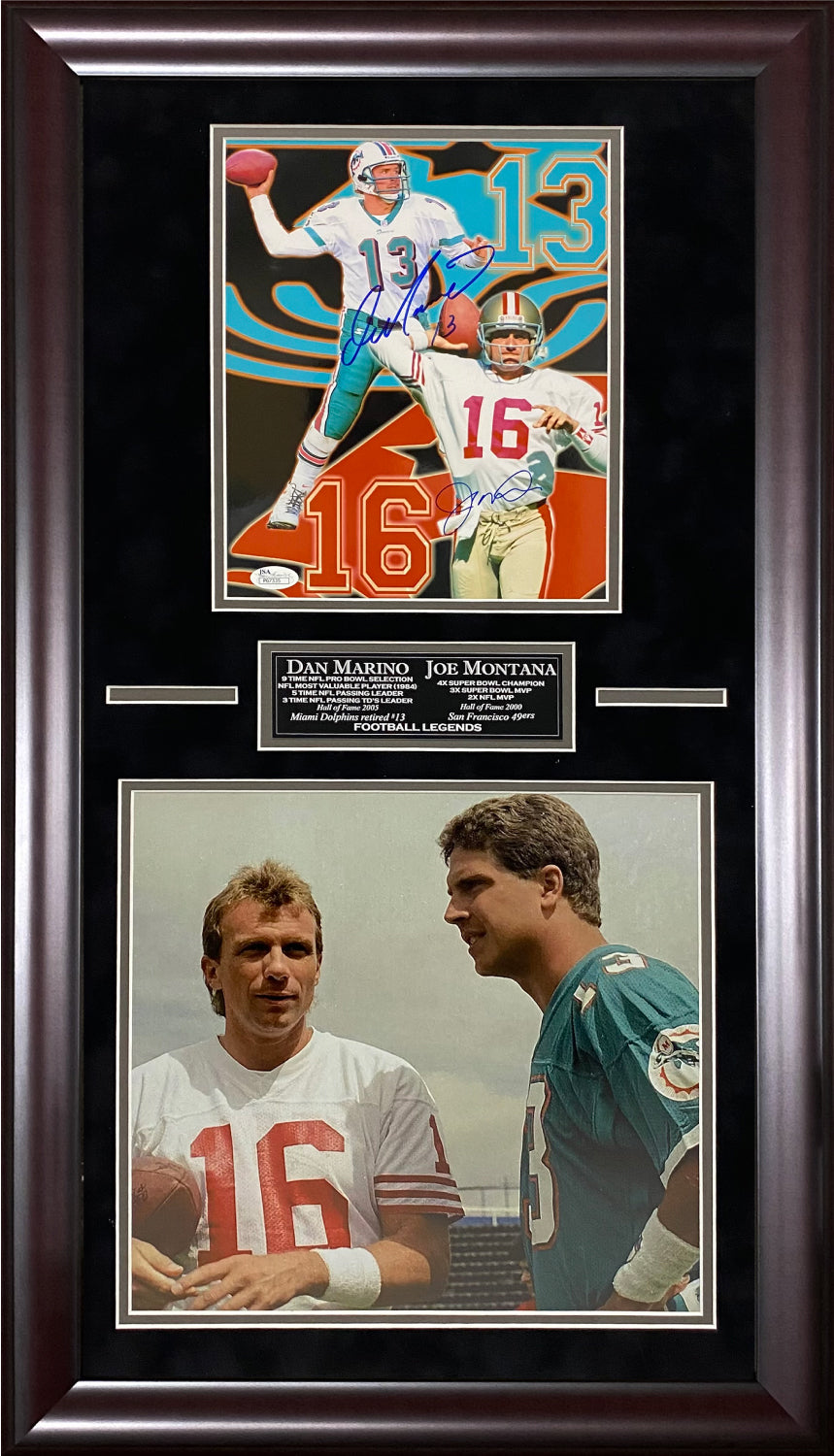 Dan Marino and Joe Montana autographed limited edition print professionally  framed at 's Sports Collectibles Store