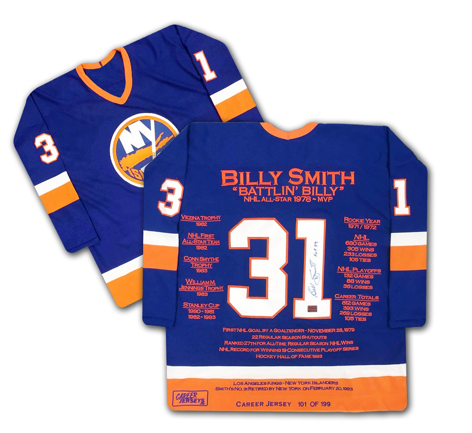 Limited Edition Billy Smith Signed New York Islanders Career