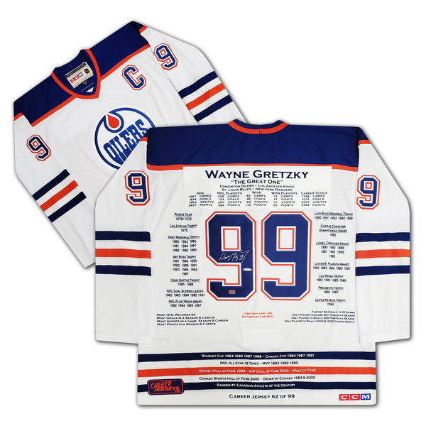 Wayne Gretzky Edmonton Oilers Upper Deck Autographed White CCM Heroes of Hockey  Jersey