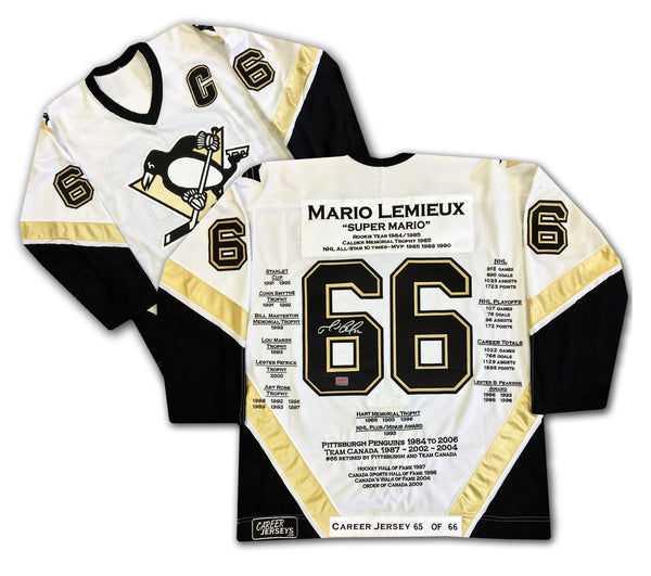 Sold at Auction: Authentic Autographed Mario Lemieux Pittsburgh Peguins  Jersey With COA