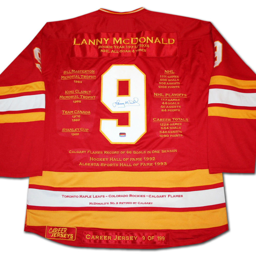 Lanny McDonald Signed Calgary Flames #9 Career Hockey Jersey