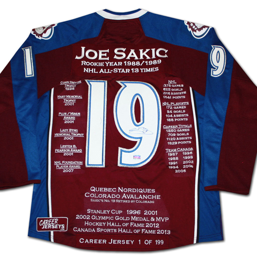 Colorado Avalanche Hall of Fame jersey
