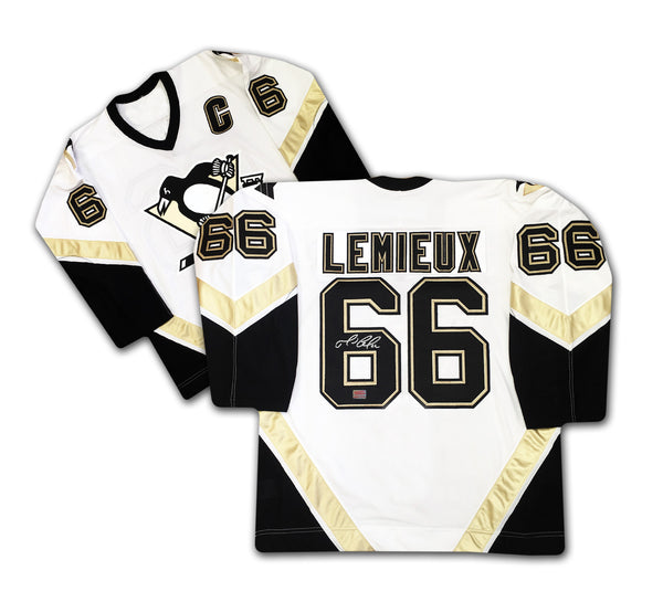 Mario Lemieux Signed Pittsburgh Penguins Black Hockey Jersey – Franklin Mint