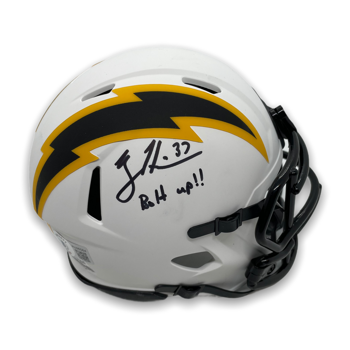 Rodney Harrison Signed and Inscribed San Diego Chargers Mini Helmet ...